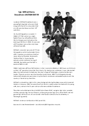 A preview of a PDF biography for Broadmore, Wilfred Henry